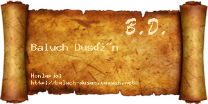 Baluch Dusán névjegykártya